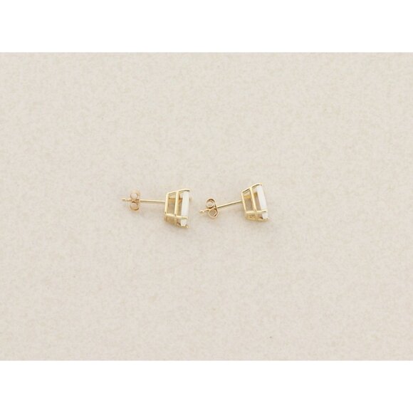 14k Yellow Gold Natural Opal Earrings Stud Post 1/4" x 3/16" - Picture 8 of 9